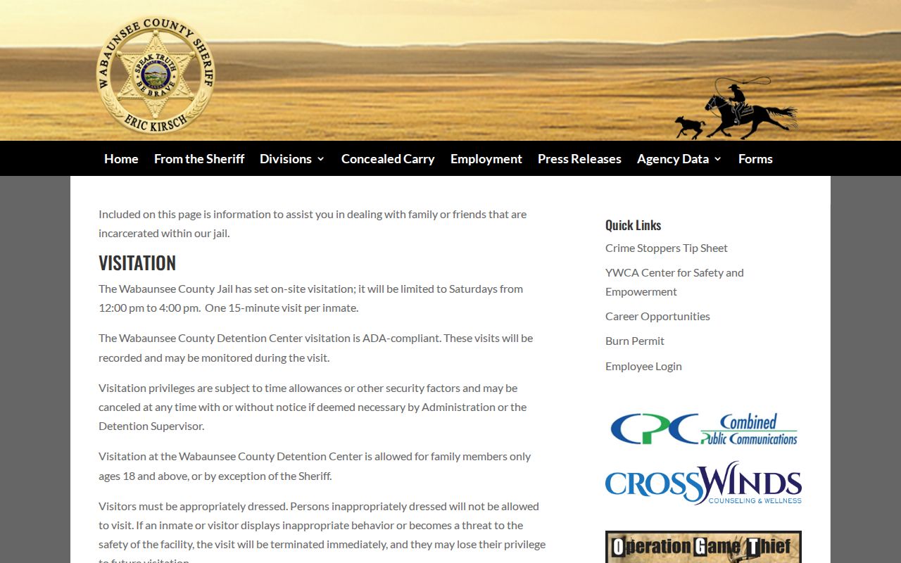 Wabaunsee County Detention Center release and bond information